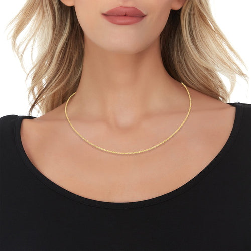 10k Yellow Gold Diamond Cut Rope Chain Necklace S388