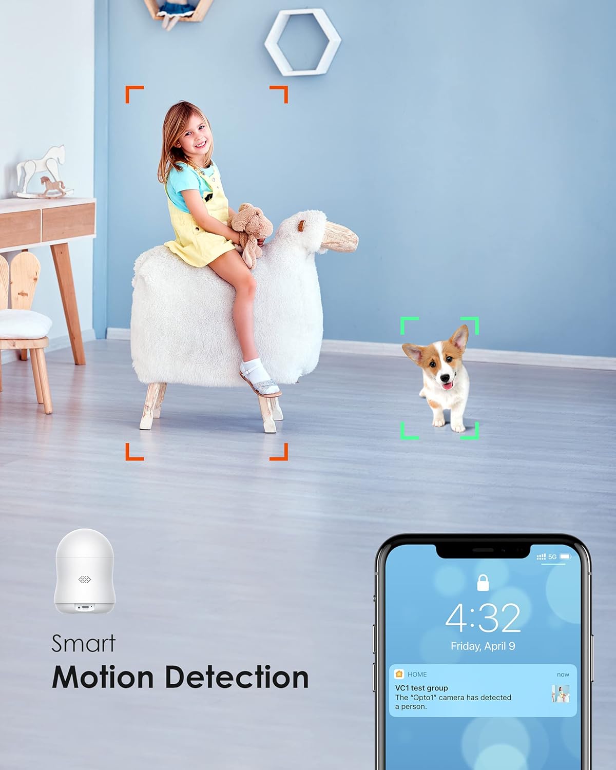 1080P Indoor Pan/Tilt Security Camera with Night Vision and 2-Way Audio J4093
