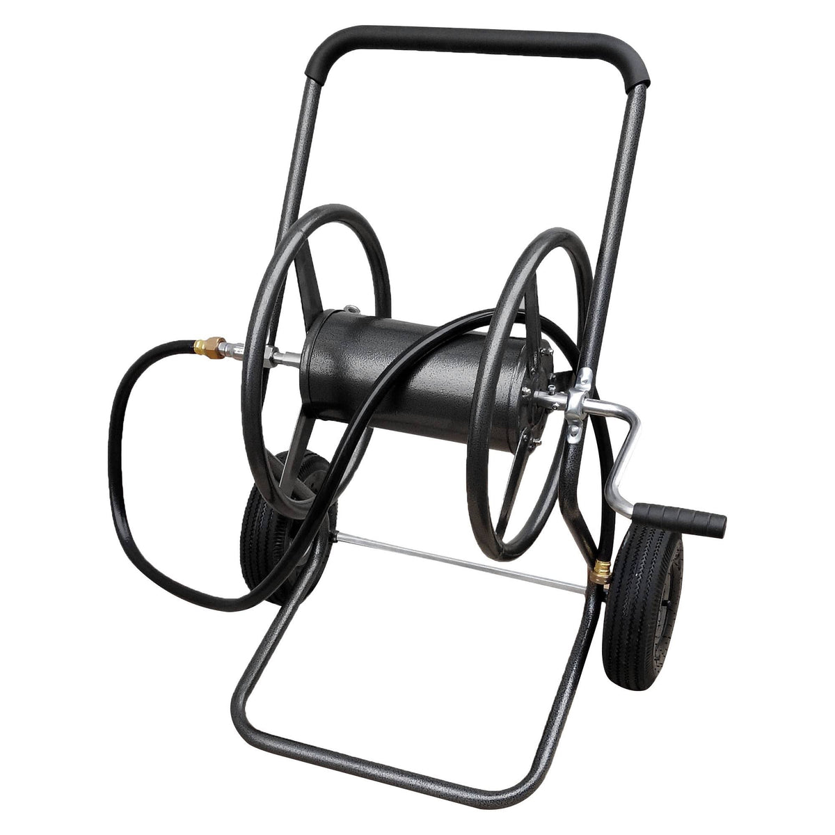 2-Wheel Steel Hose Reel Cart 200ft 5/8x22 Hose Gray R578