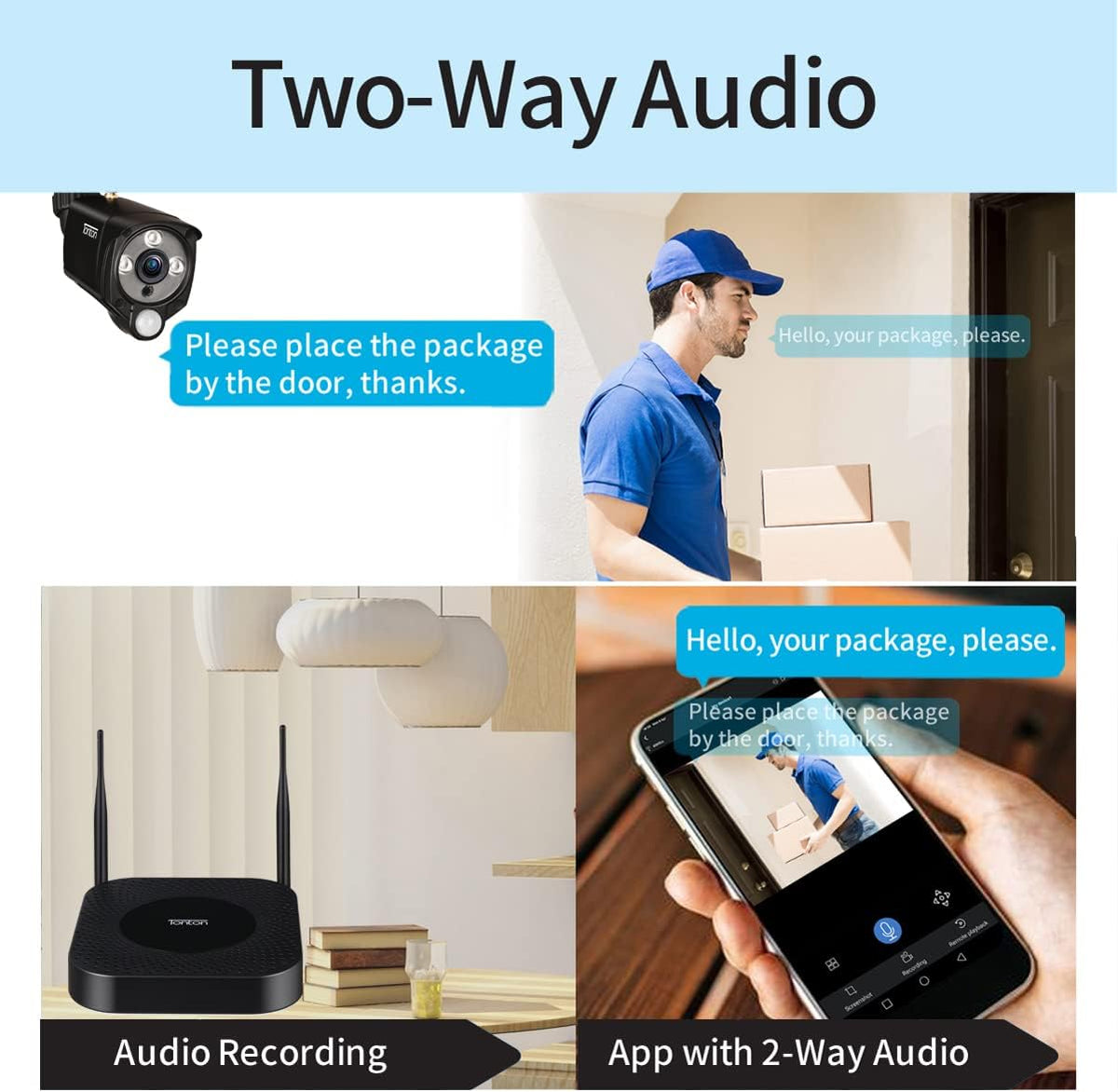 Wireless Security Camera System with 8CH NVR and 4 3MP Outdoor Bullet Cameras F4365