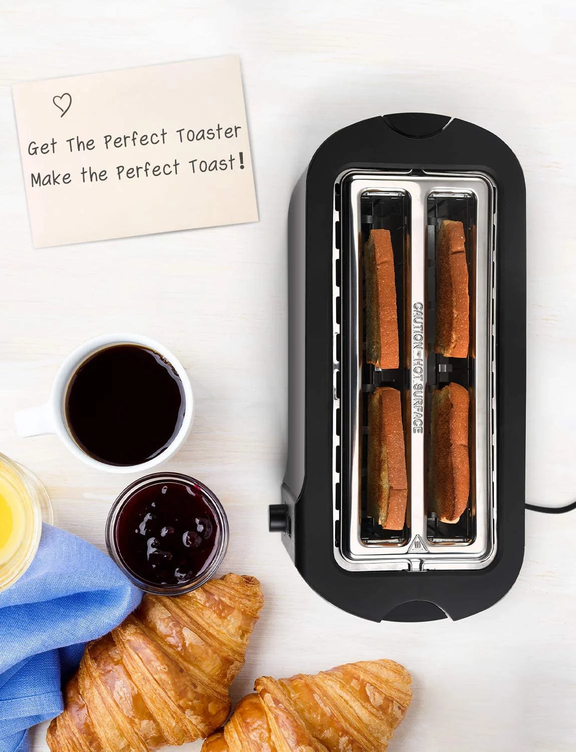4-Slice Stainless Steel Toaster with Removable Crumb Tray F24210