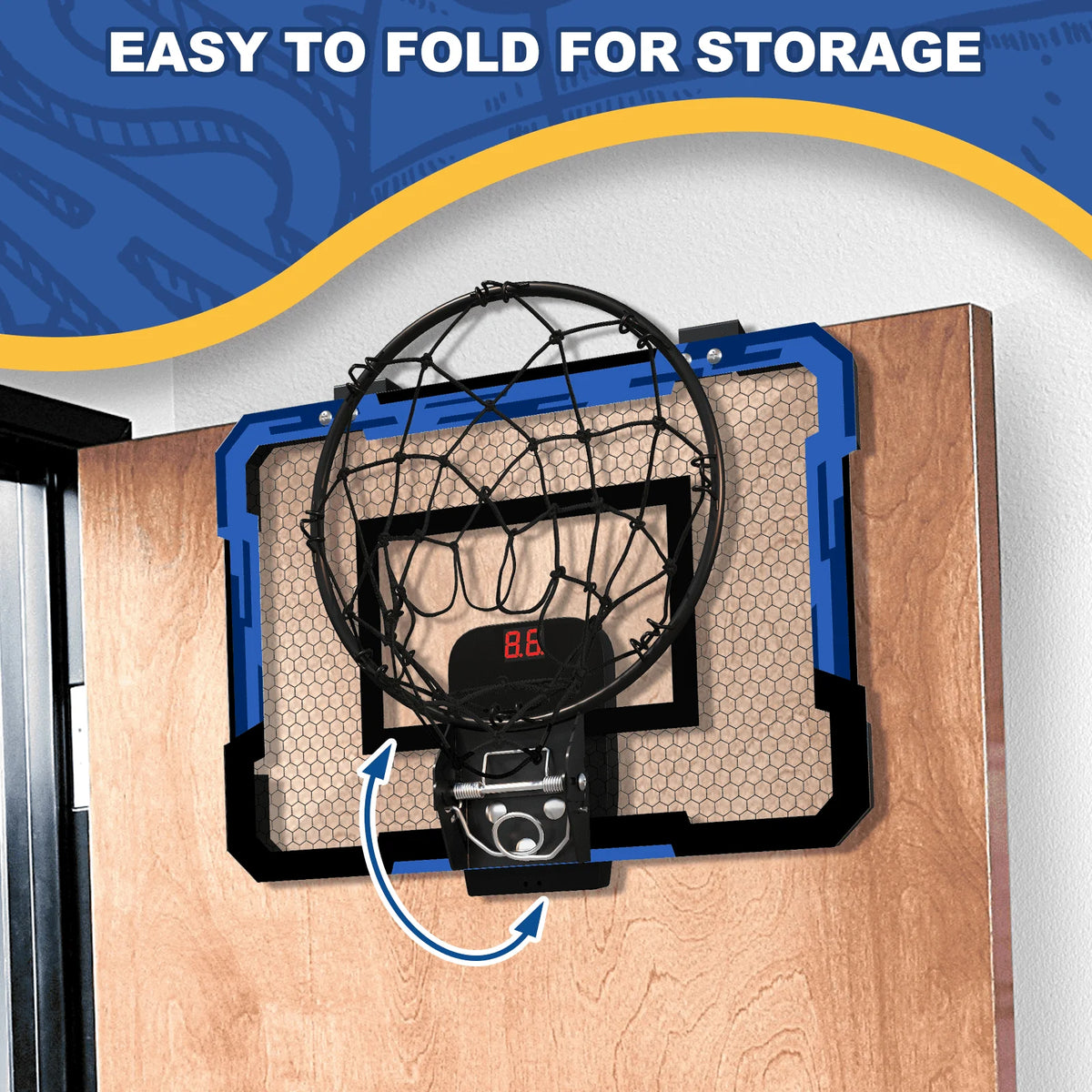 Mini Basketball Hoop with Electronic Scorer and Breakaway Rim S606