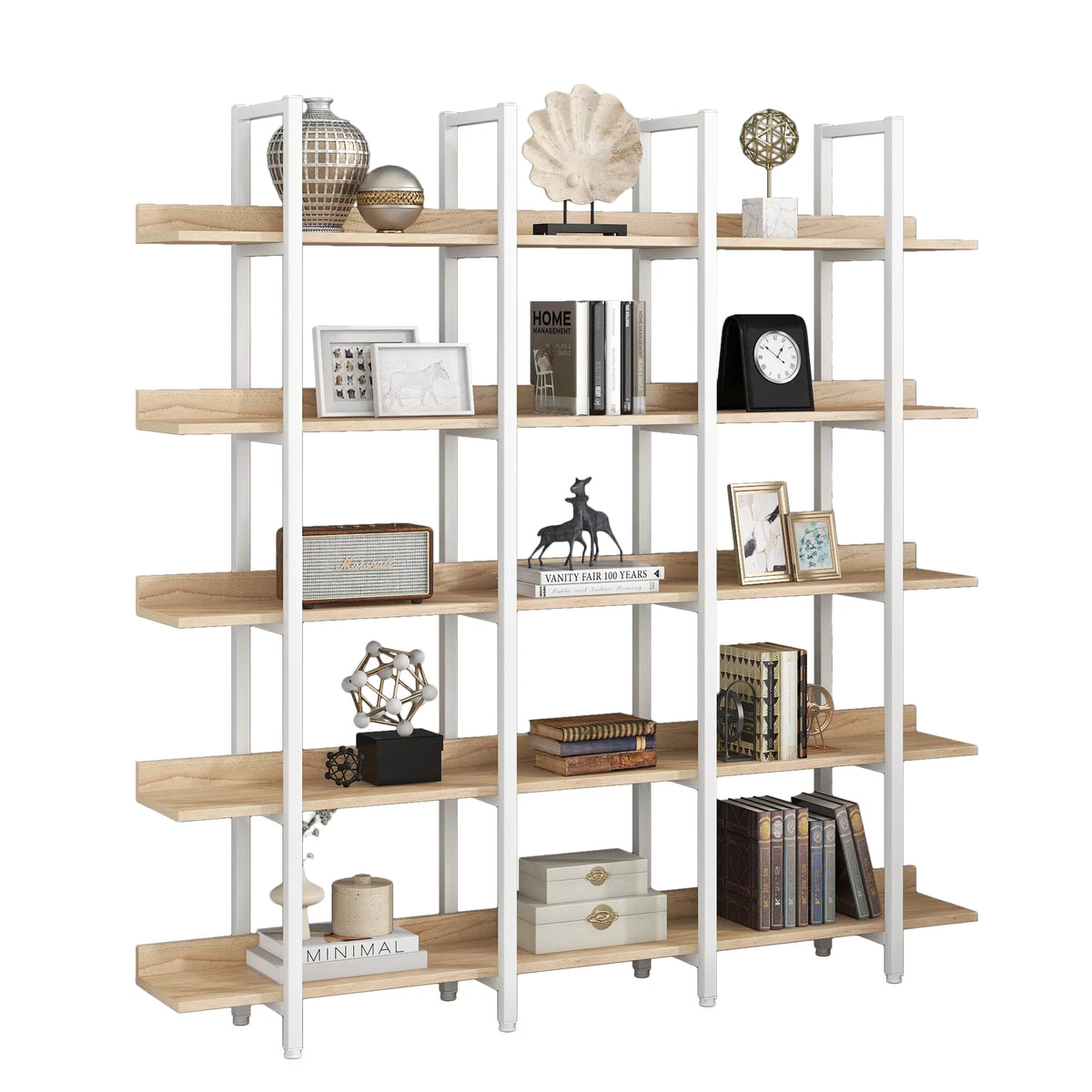 5 Tier Metal Frame Bookshelf Bookcase X42135