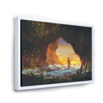 Painting on Canvas 12x22 White Floater Frame N10701