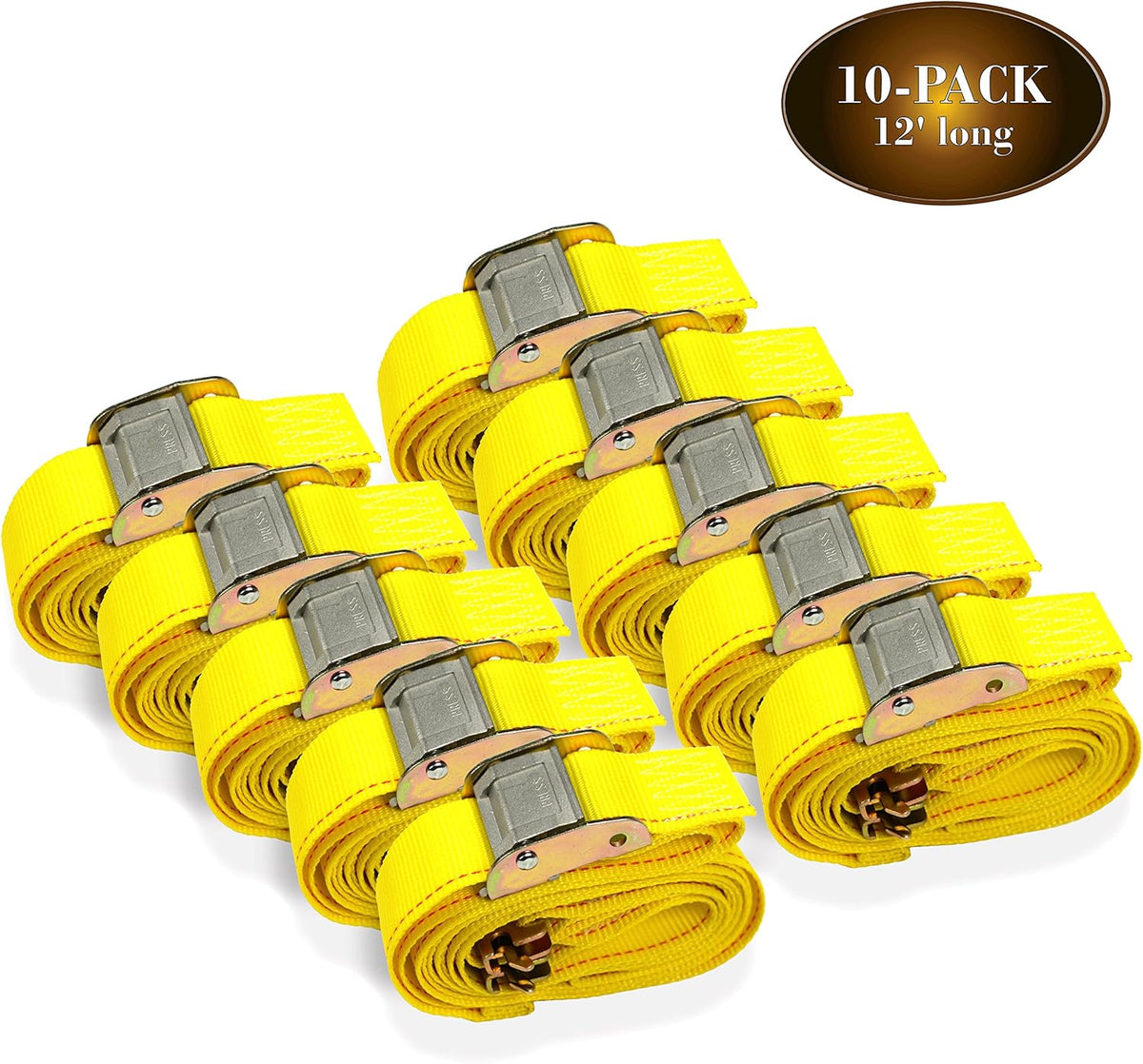 10 Tie-Down Straps, 2 x 12' Cam Buckle Straps P530443