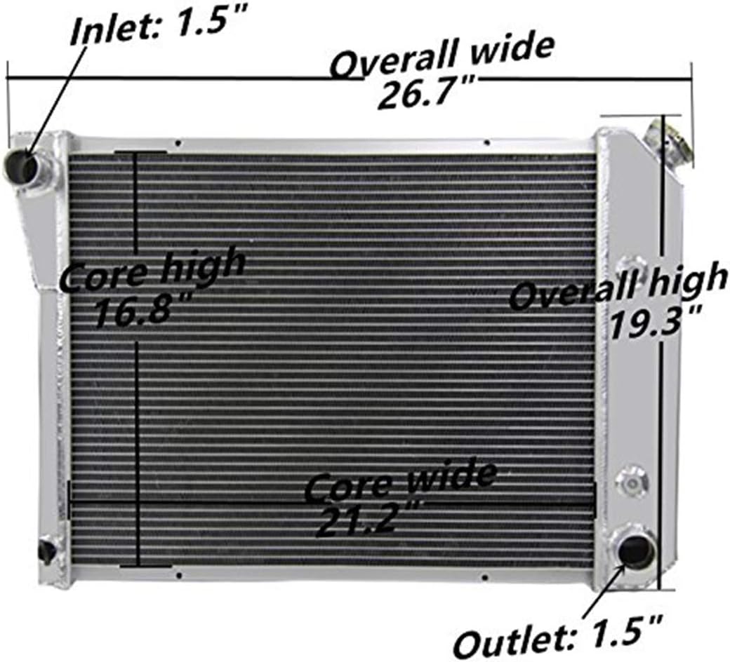 56MM 3 Row Core Aluminum Radiator O814