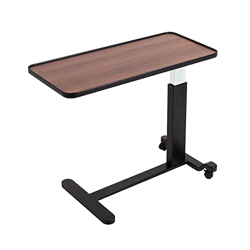 Walnut Adjustable Overbed Bedside Table with Wheels X6735