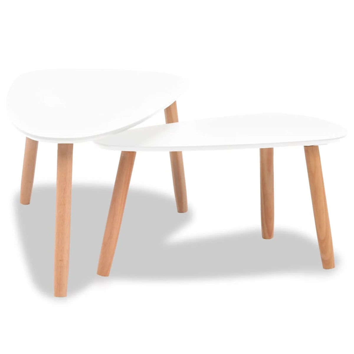 Coffee Table Set 2 Pieces Solid Pinewood White S73232