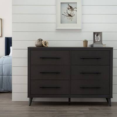 6 Drawer Double Dresser Gray G546