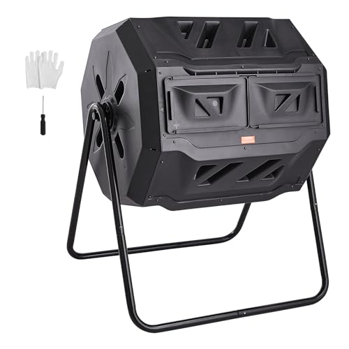 43-Gal Dual Chamber Composting Tumbler with Steel Frame K440797