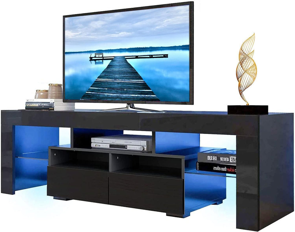 White High Gloss LED TV Stand with Storage Drawer Y294
