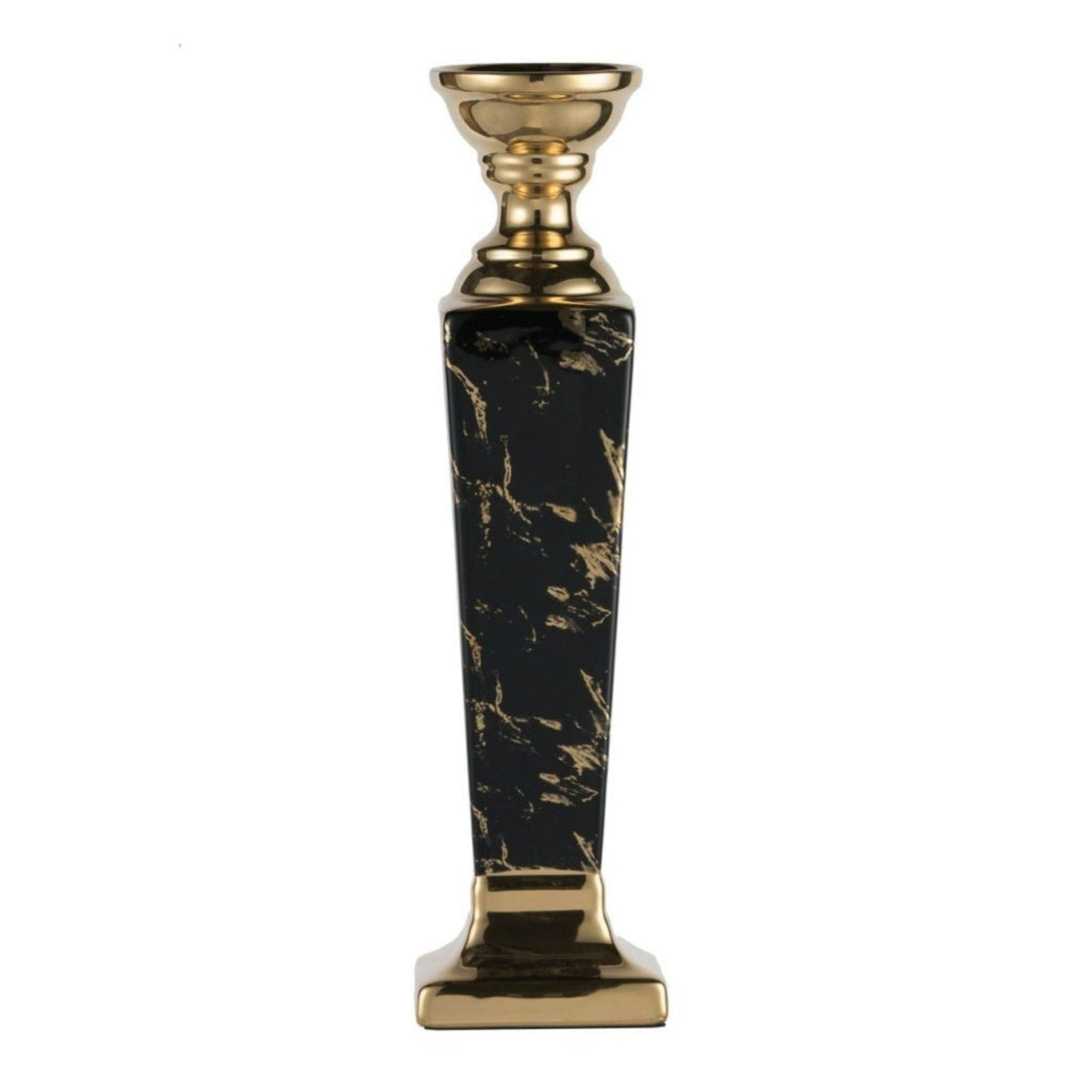 Gold and Black Tall Candle Holder X4163