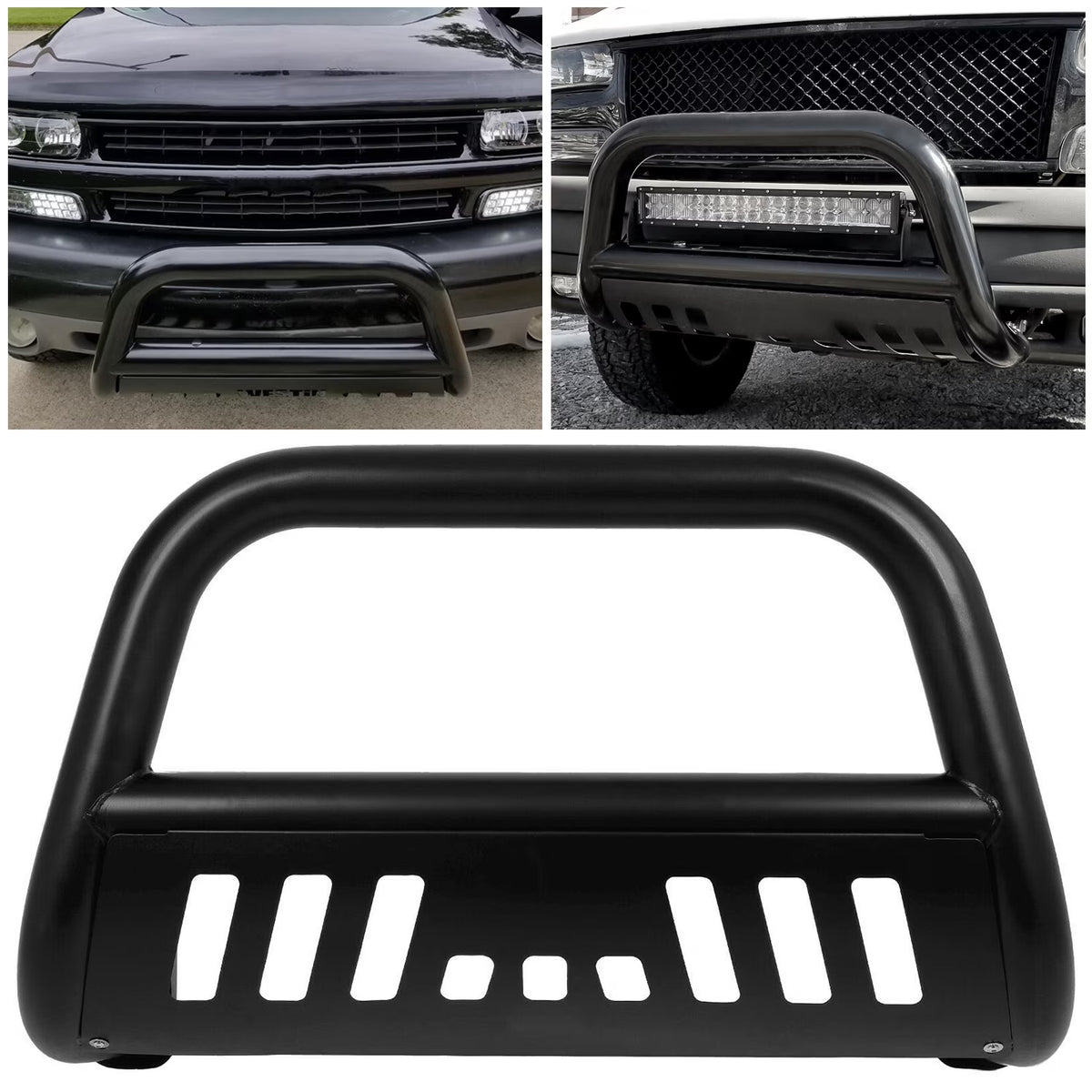Black 3" Bull Bar Bumper Grille Guard J91688