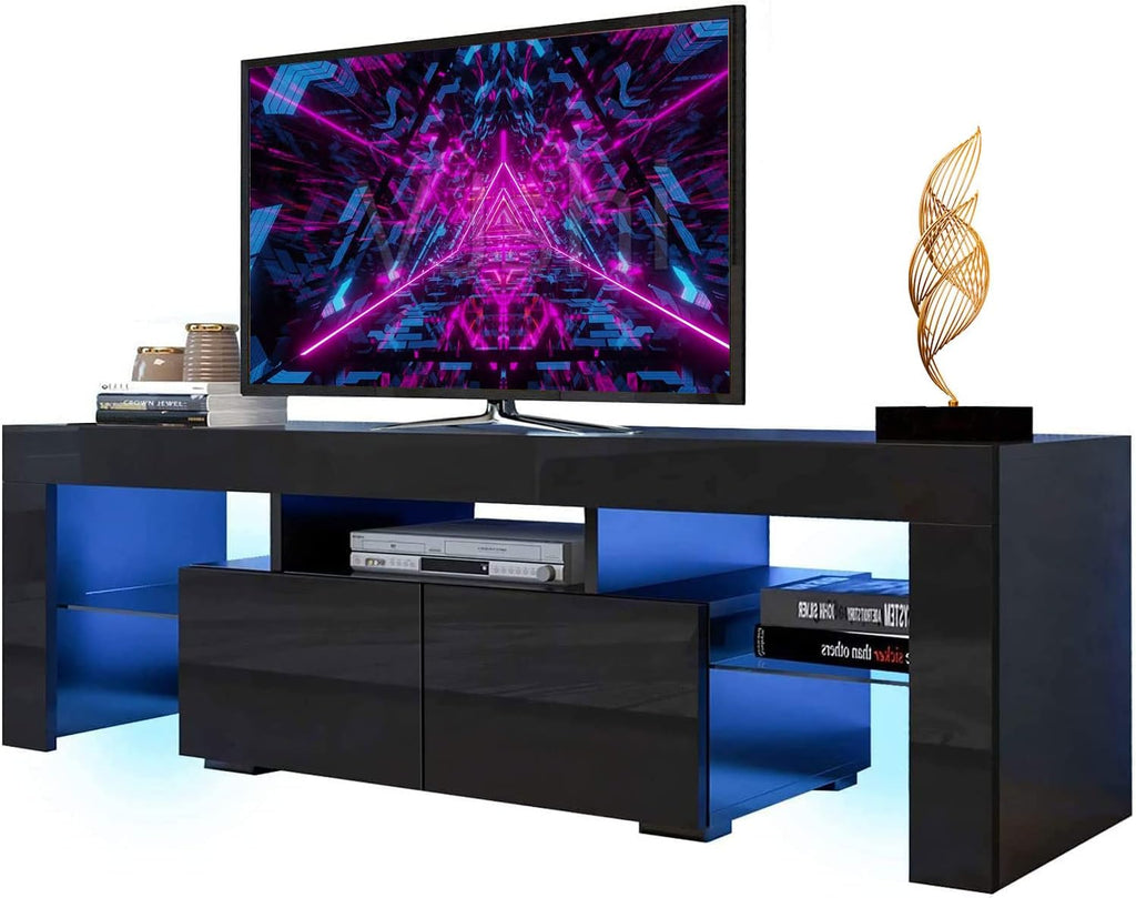 White High Gloss LED TV Stand with Storage Drawer Y294