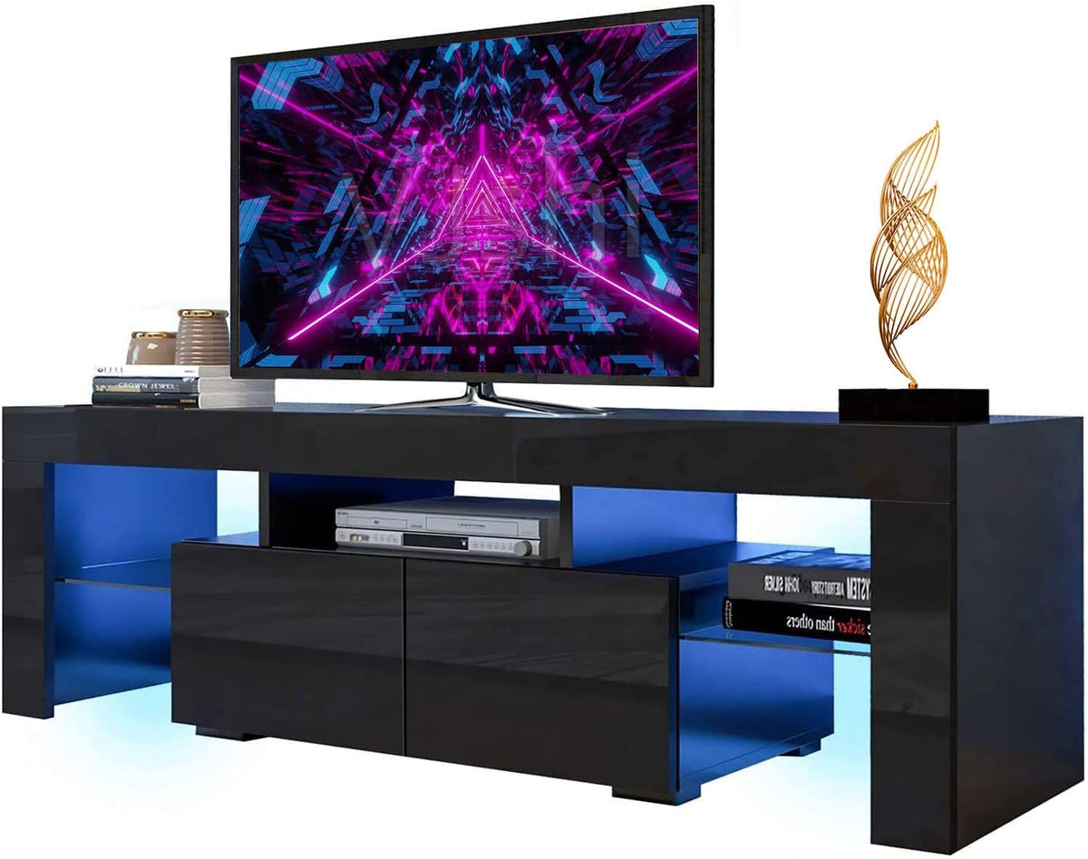 White High Gloss LED TV Stand with Storage Drawer Y294