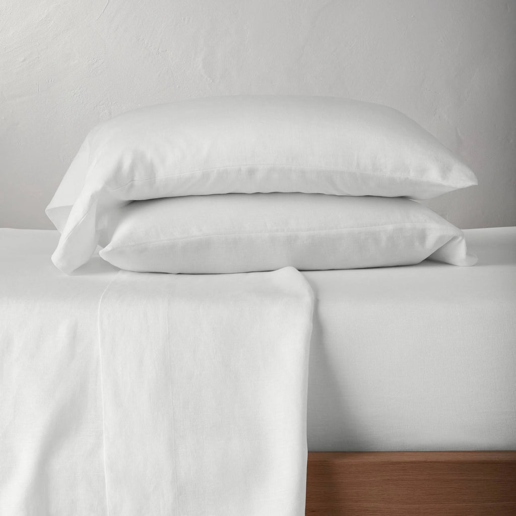 100% Washed Hemp Solid Sheet Set White T59500