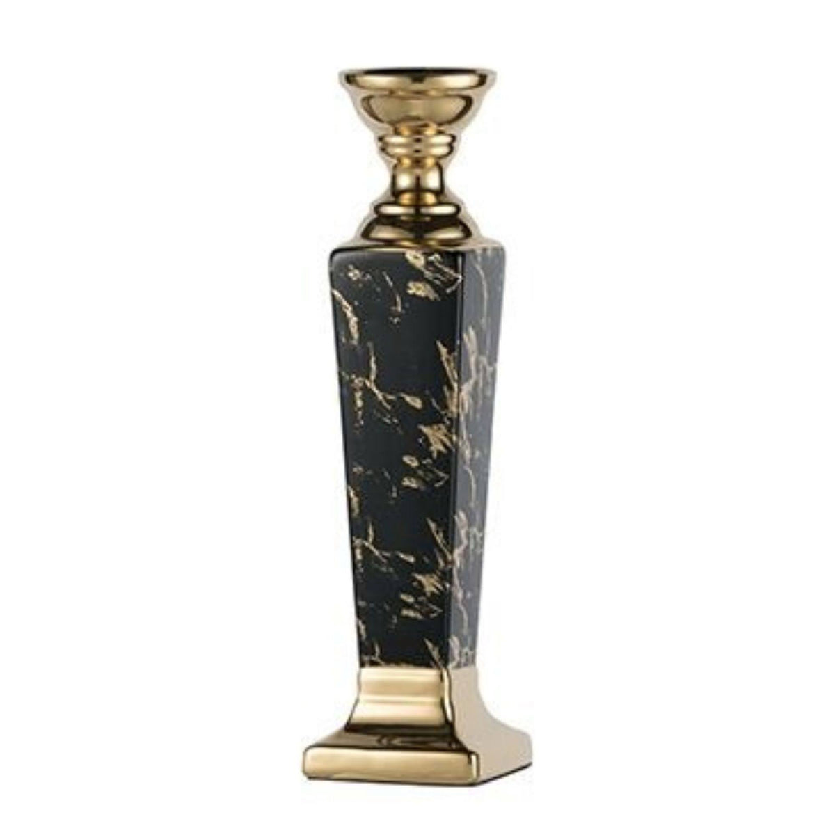 Gold and Black Tall Candle Holder X4163