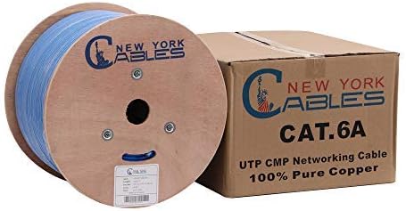 Cat6a Plenum Bulk Ethernet Cable 1000ft Blue E367047