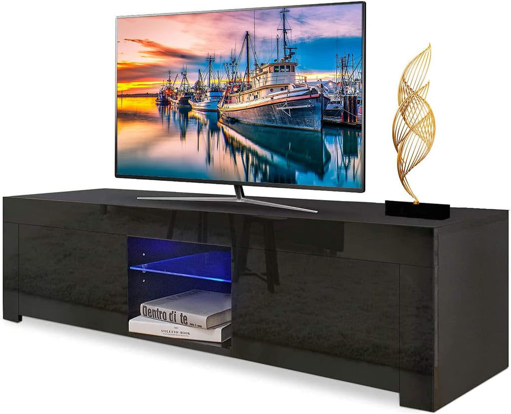 White High Gloss LED TV Stand with Storage Drawer Y294
