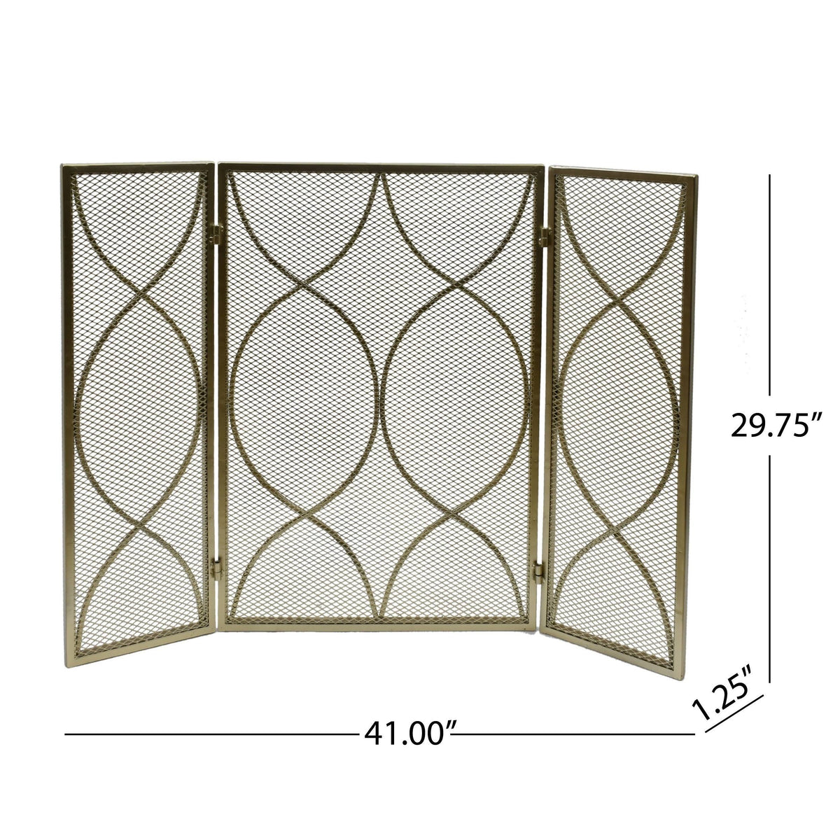 Three Panel Iron Firescreen V8342