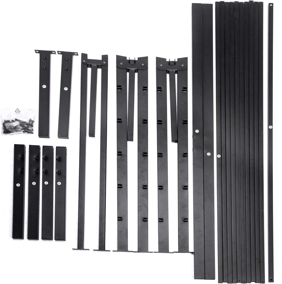 16 Inch Black Metal Platform Bed Frame with Headboard and Footboard California King Y191031