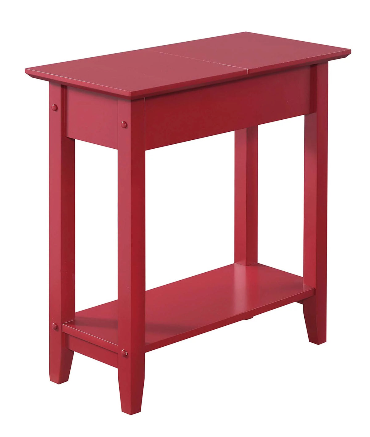 Cranberry Red Flip Top End Table with Shelf K585