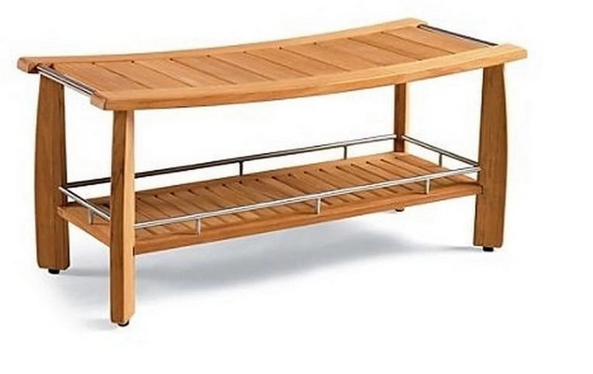 Grade-A Teak Wood 42" Double Shower Backless Bench B83003