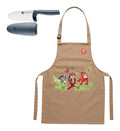 2pc Chef's Knife and Kids Apron Set in Red B134