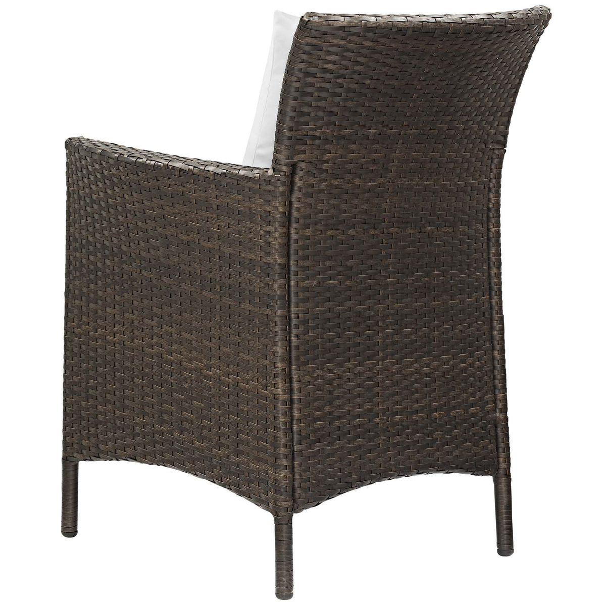 Brown White Rattan Wicker Dining Chair Set of 2 A186