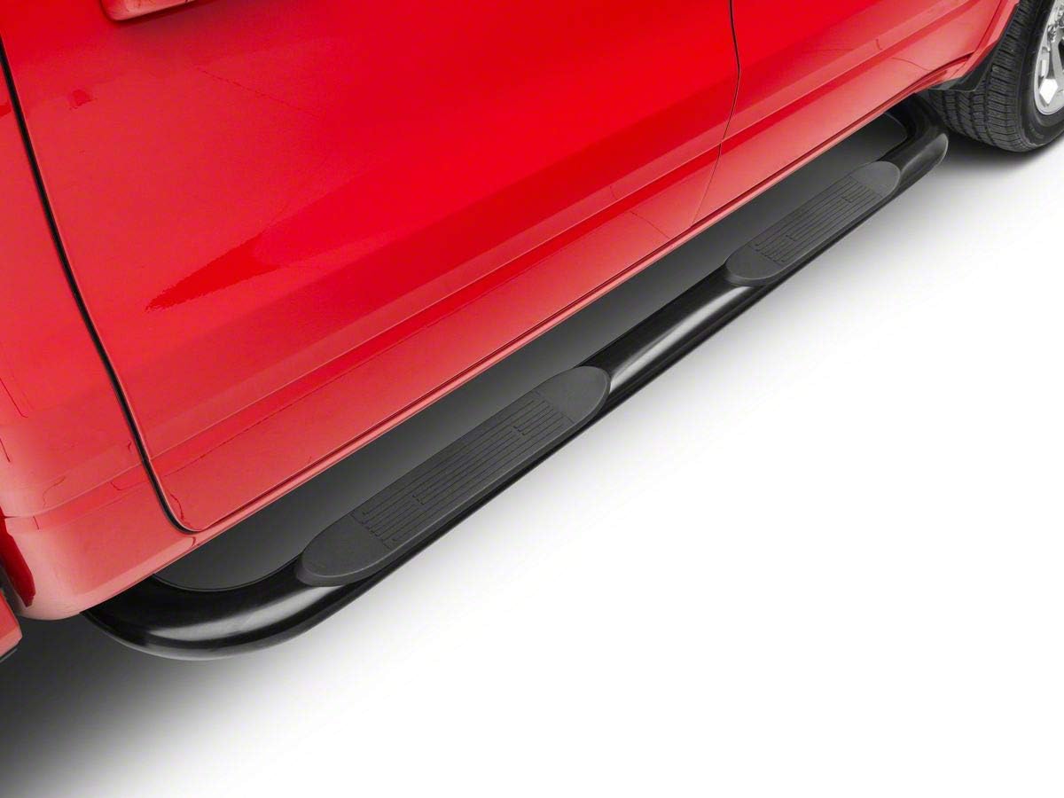 Black 4-Inch Oval Bent End Side Step Bars L7383