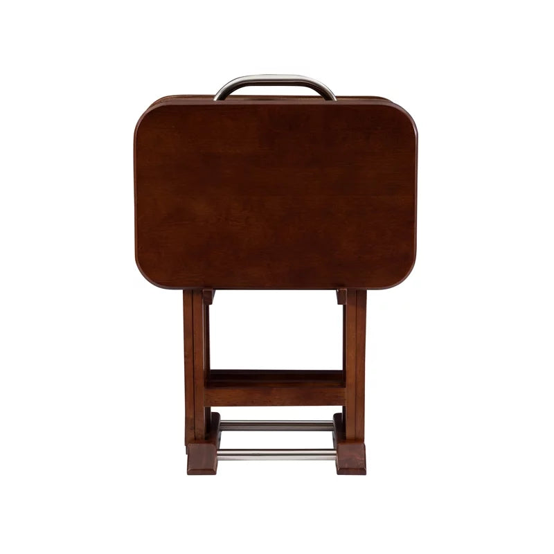 Solid Wood Tray Tables in Dark Cherry E4006
