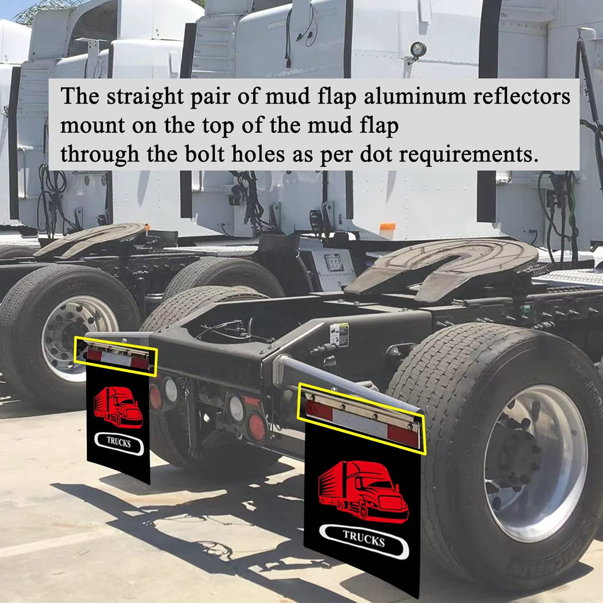 24"x30" Mud Flaps with Reflective Aluminum Strips for Semi Truck Trailer P485