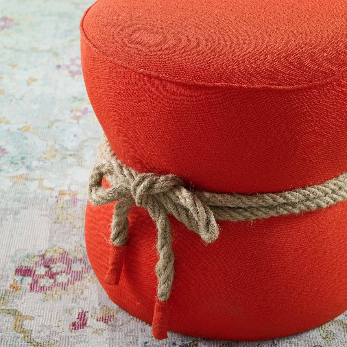 Red Fabric Ottoman C298797
