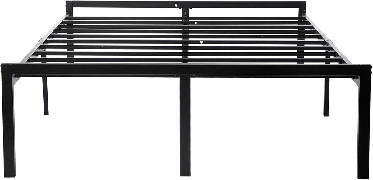 16 Inch Black Metal Platform Bed Frame with Headboard and Footboard California King Y191031