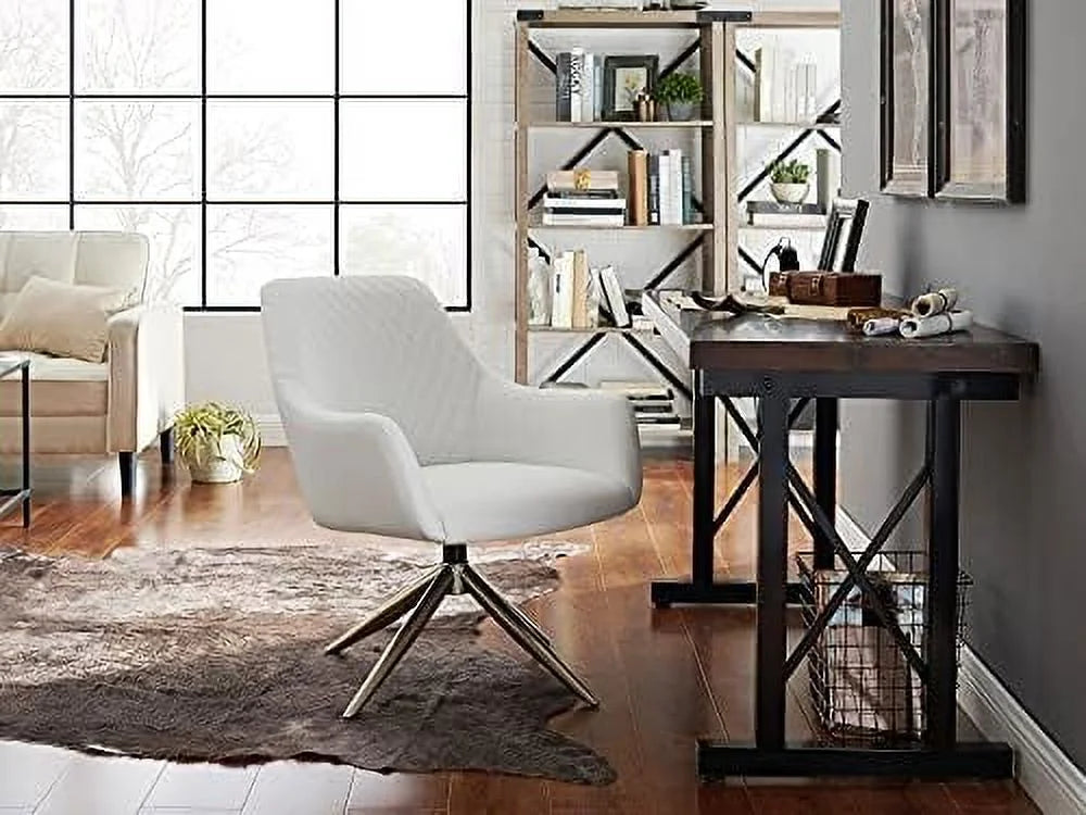Gray Faux Leather Swivel Desk Chair Set of 2 G126034