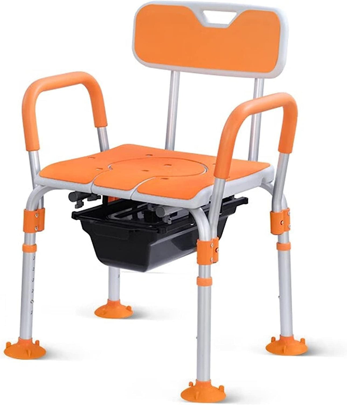 Height Adjustable Bedside Commode Chair with Safety Frame Y928