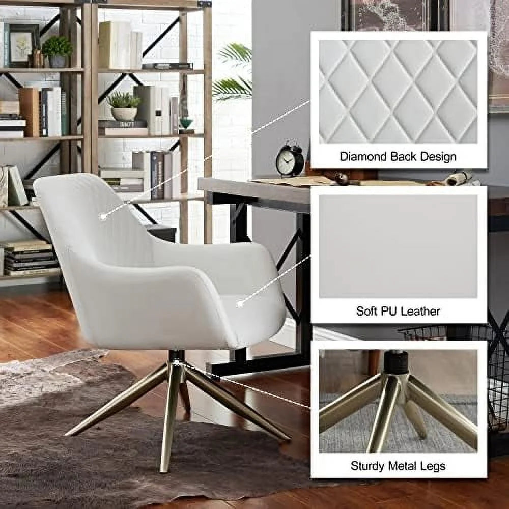 Gray Faux Leather Swivel Desk Chair Set of 2 G126034