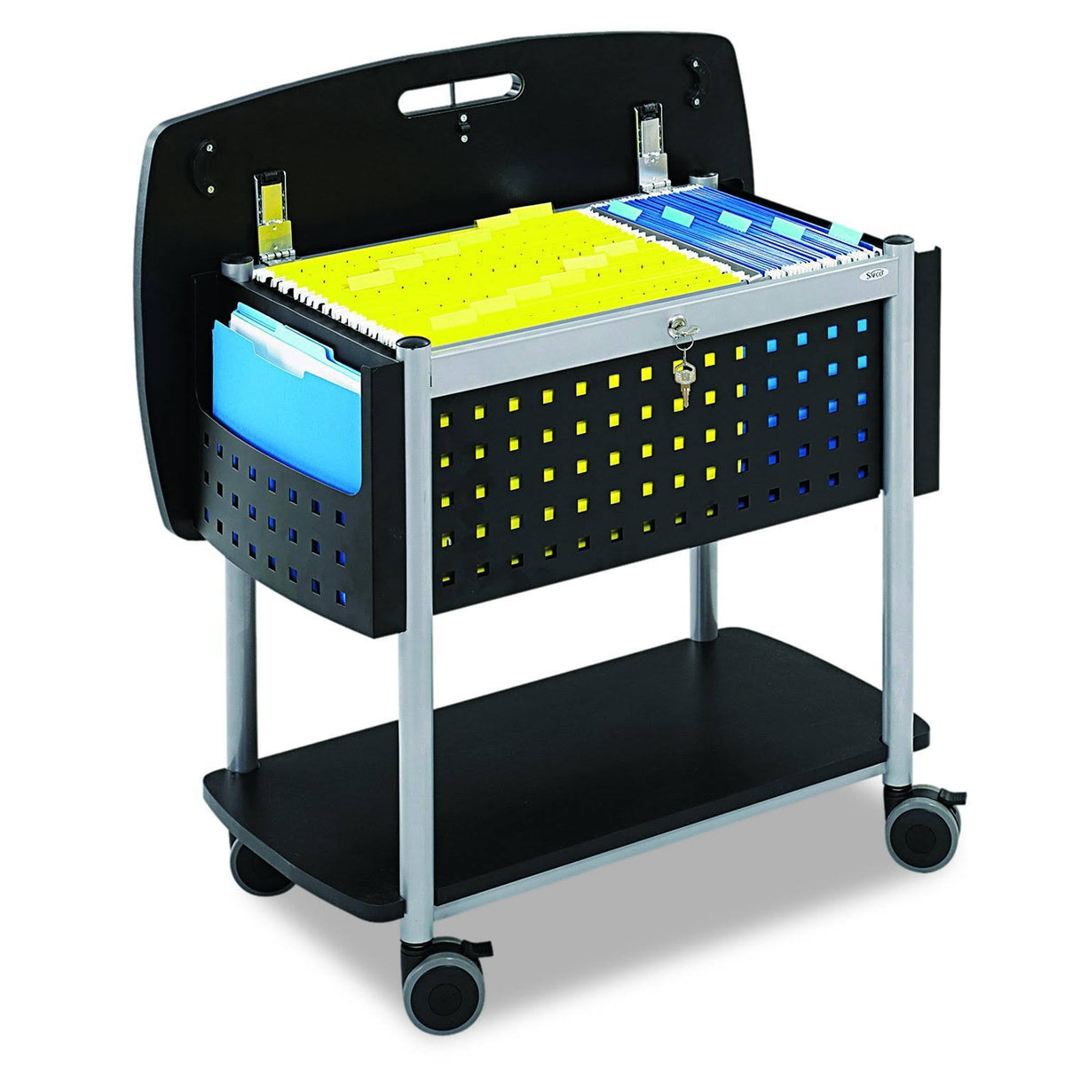 Black Mobile File with Work Surface Y841467