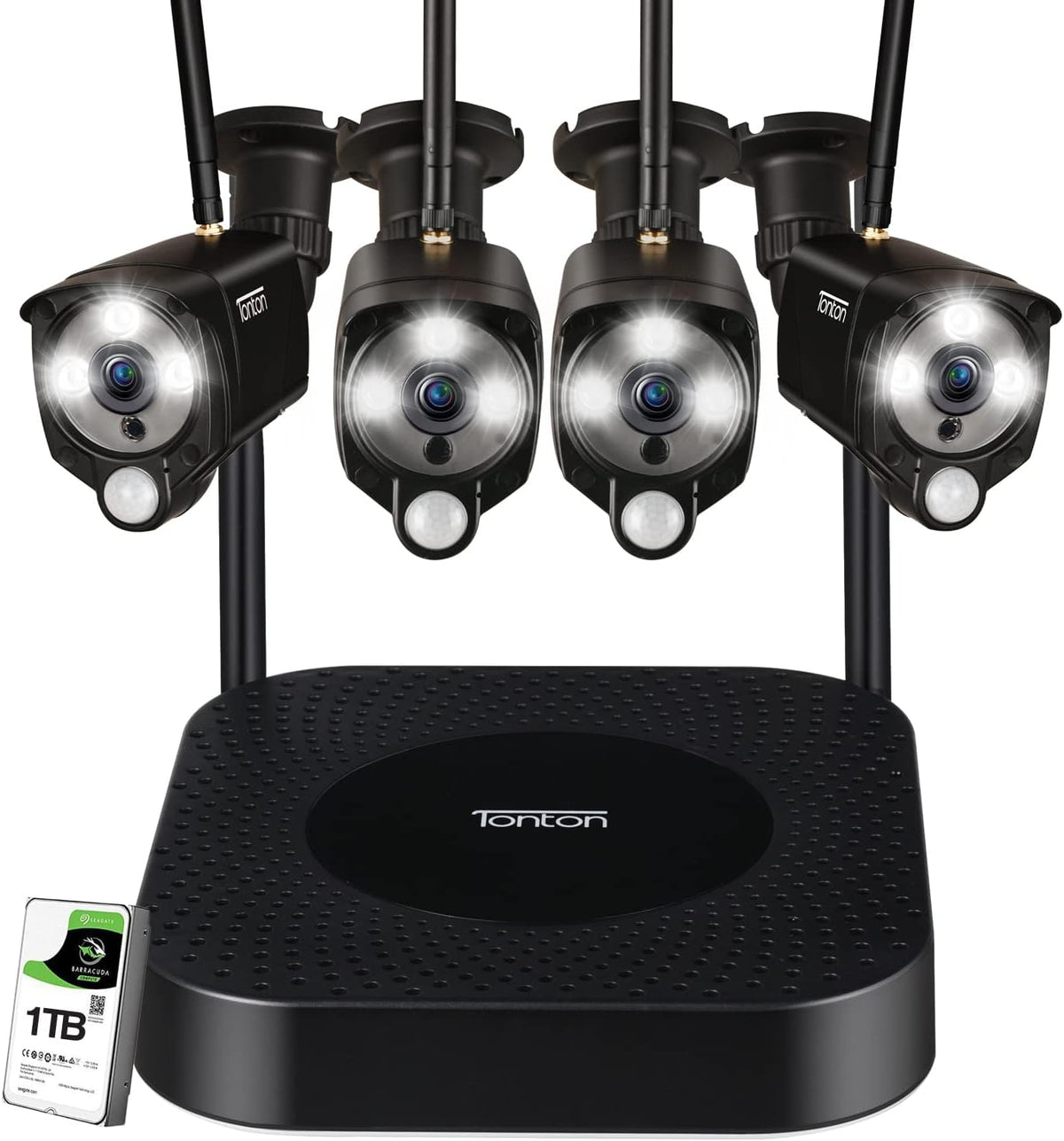 Wireless Security Camera System with 8CH NVR and 4 3MP Outdoor Bullet Cameras F4365
