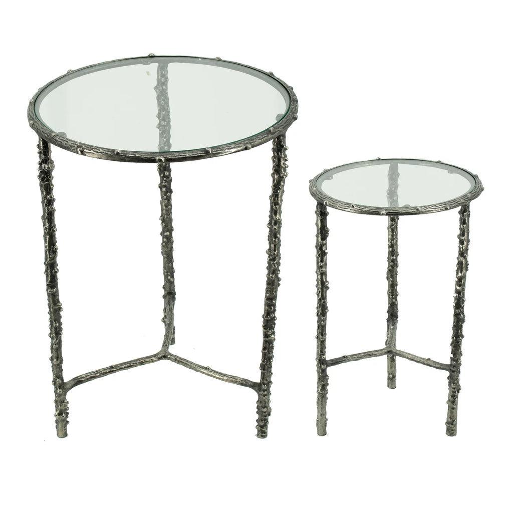 Silver Set of 2 Side Table S174537
