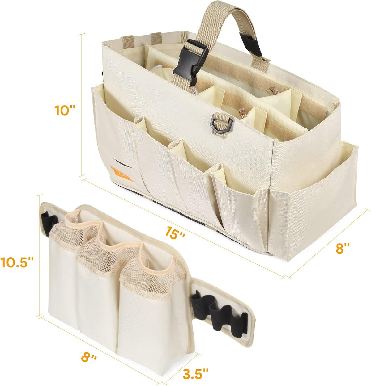 Large Cleaning Caddy Organizer with Handle, 2 in 1 Nesting Bag with Shoulder Strap X616