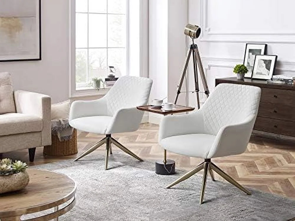 Gray Faux Leather Swivel Desk Chair Set of 2 G126034
