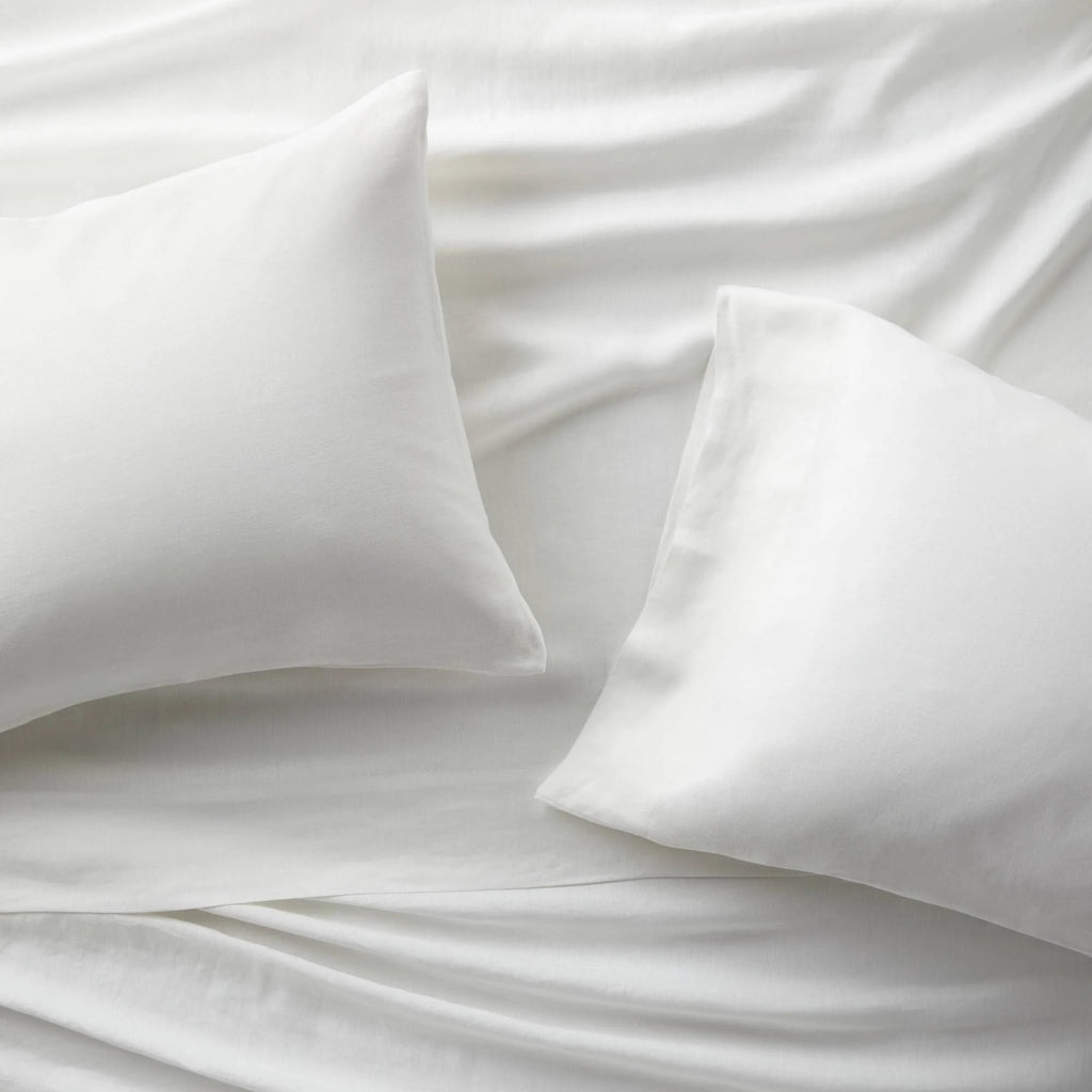 100% Washed Hemp Solid Sheet Set White T59500
