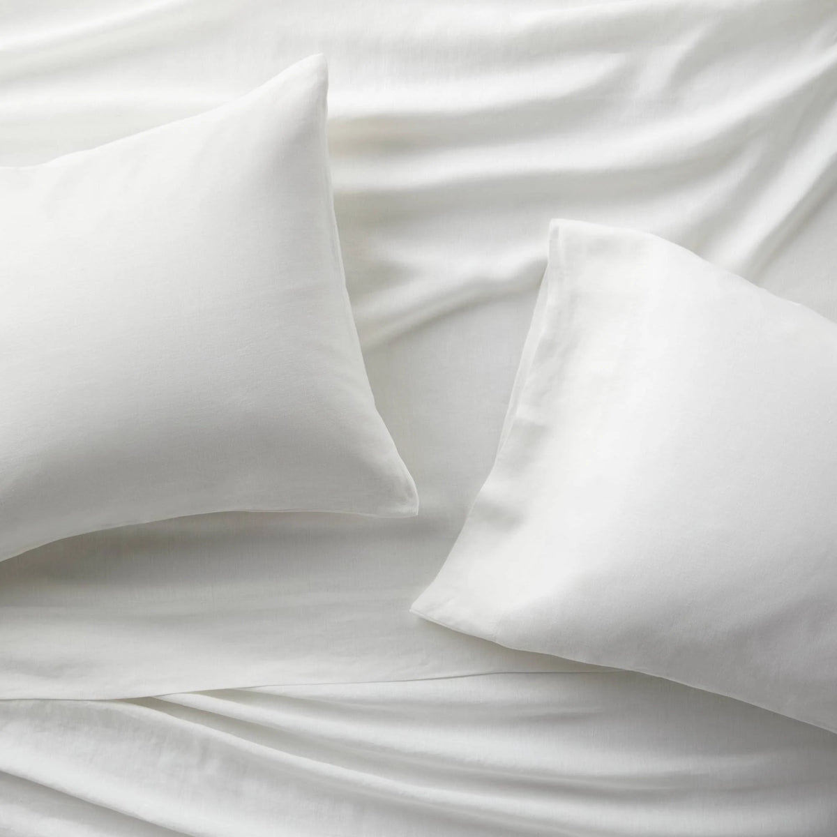 100% Washed Hemp Solid Sheet Set White T59500