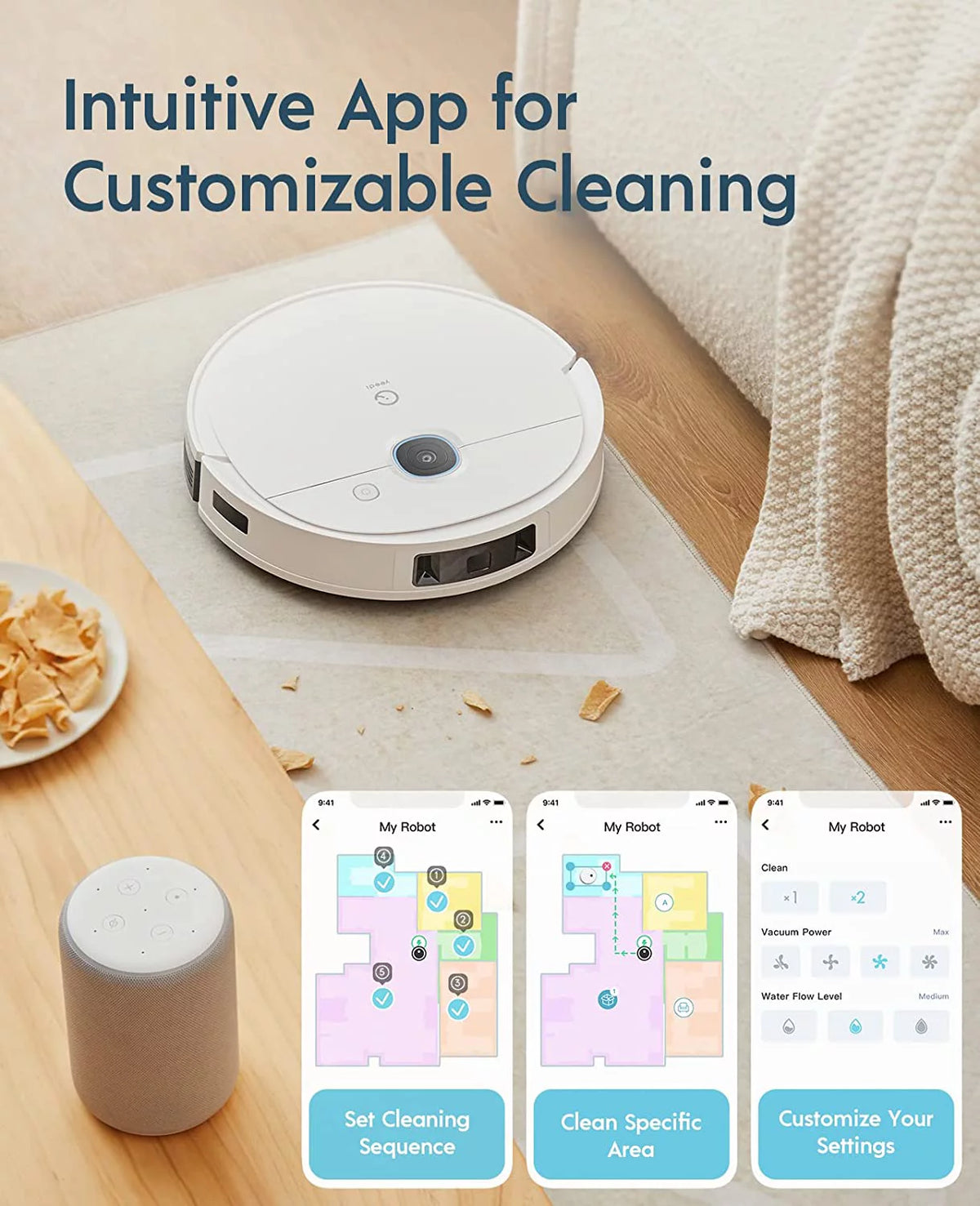 Ultra-Slim 3000Pa Suction Smart Visual Mapping Robot Vacuum Q936381
