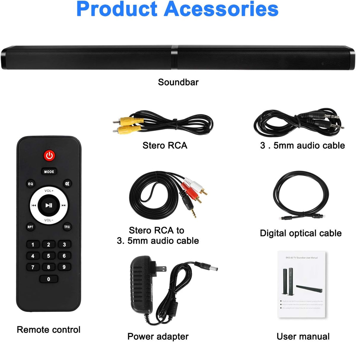 2 in 1 Home Theater Surround Sound System Soundbar Speaker with 4 Driver Speakers, Wall Mountable, Pack of 2 R28496