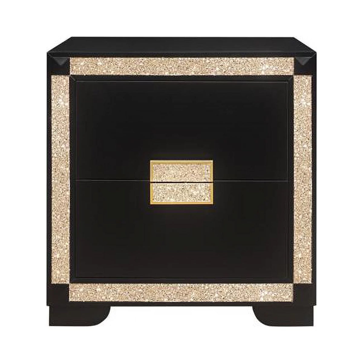 Black Gold Wood Nightstand G489