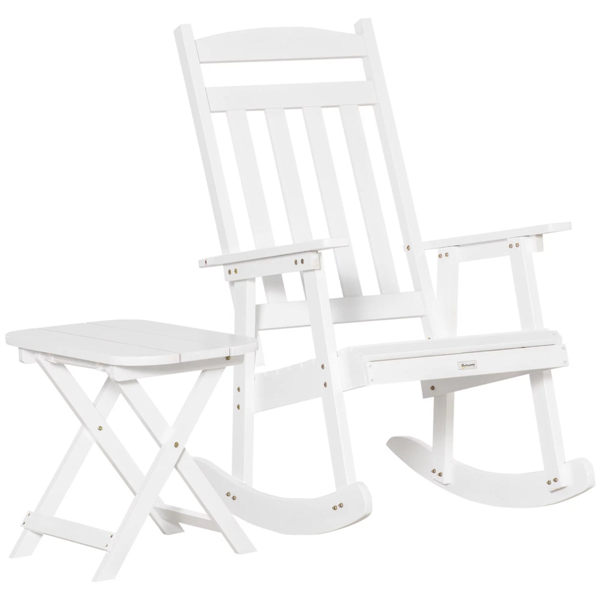 Wooden Rocking Chair Set with Foldable Table Z14617