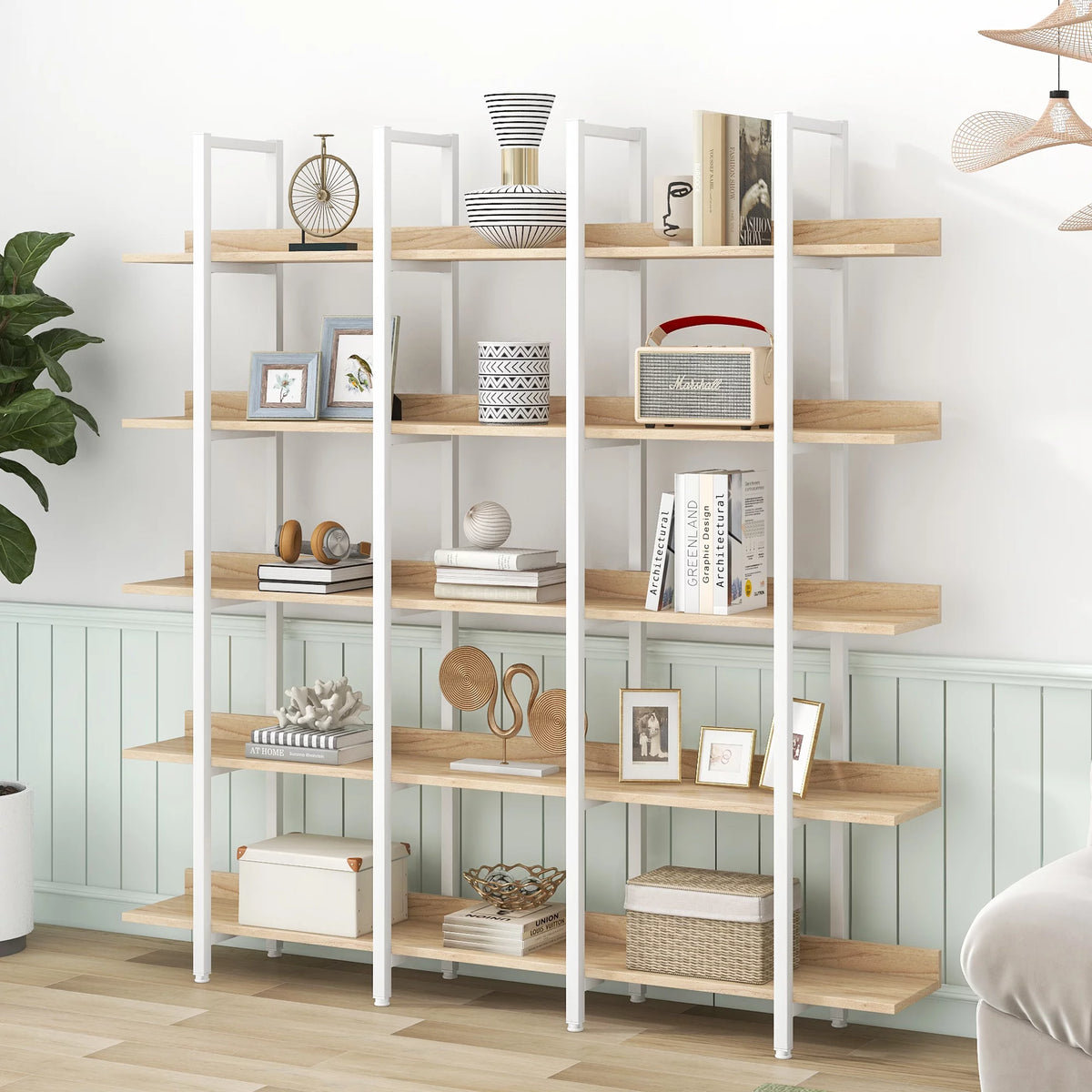 5 Tier Metal Frame Bookshelf Bookcase X42135