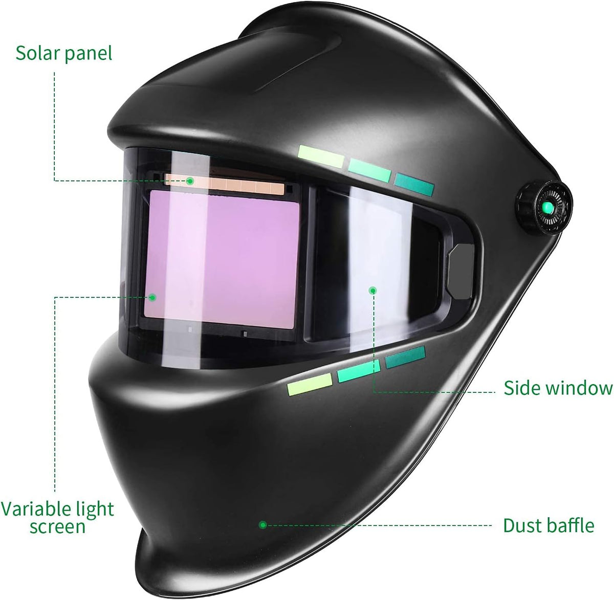 Welding Helmet Solar Auto Darkening 4 Arc Sensors Shade 3/5-9/9-13 Pack of 2 H591711